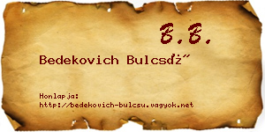 Bedekovich Bulcsú névjegykártya